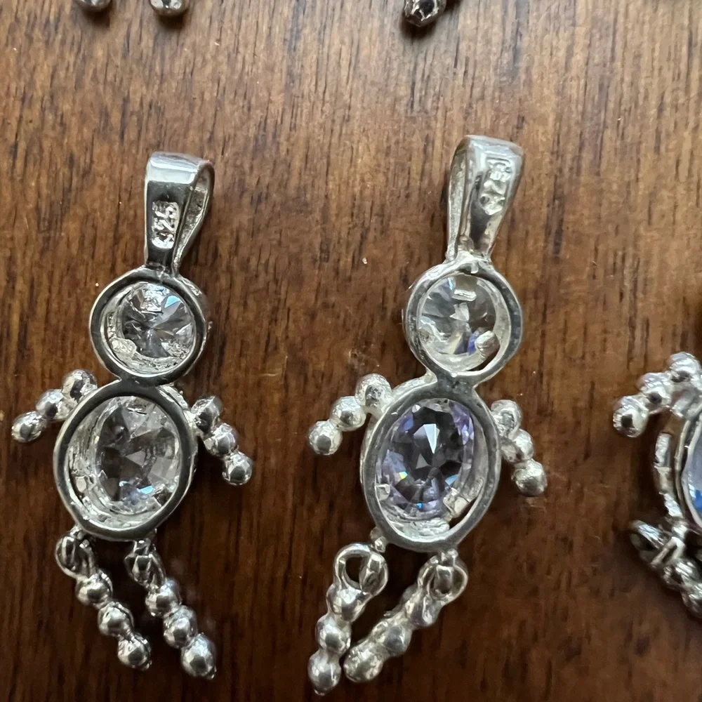 Sterling Silver Family Birthstone 10 Charms & Bracelet Set - Picture 7 of 11